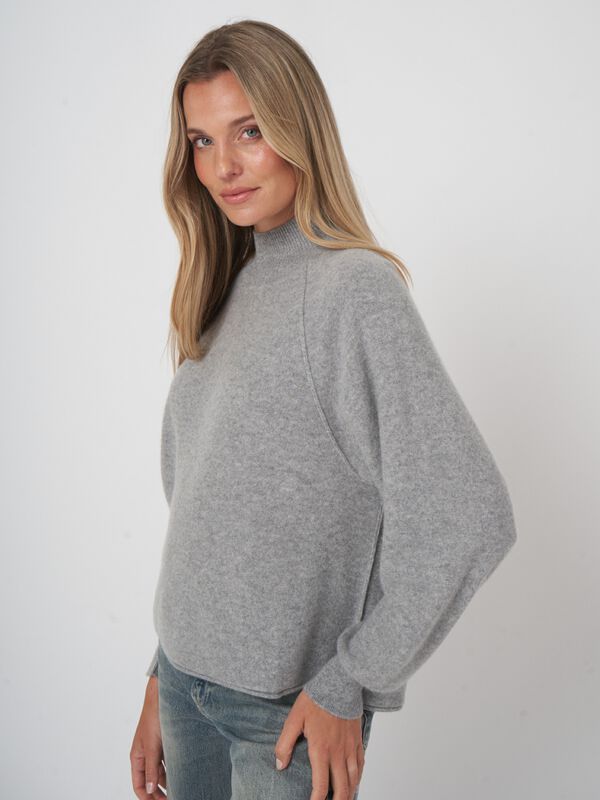 Gewalkter Kaschmirpullover mit Stehkragen image number 4