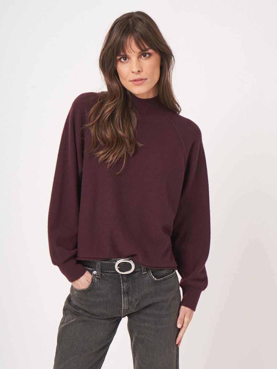 Gewalkter Kaschmirpullover mit Stehkragen image number 4