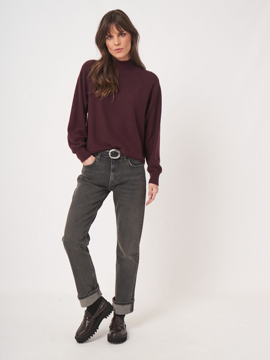 Gewalkter Kaschmirpullover mit Stehkragen image number 8