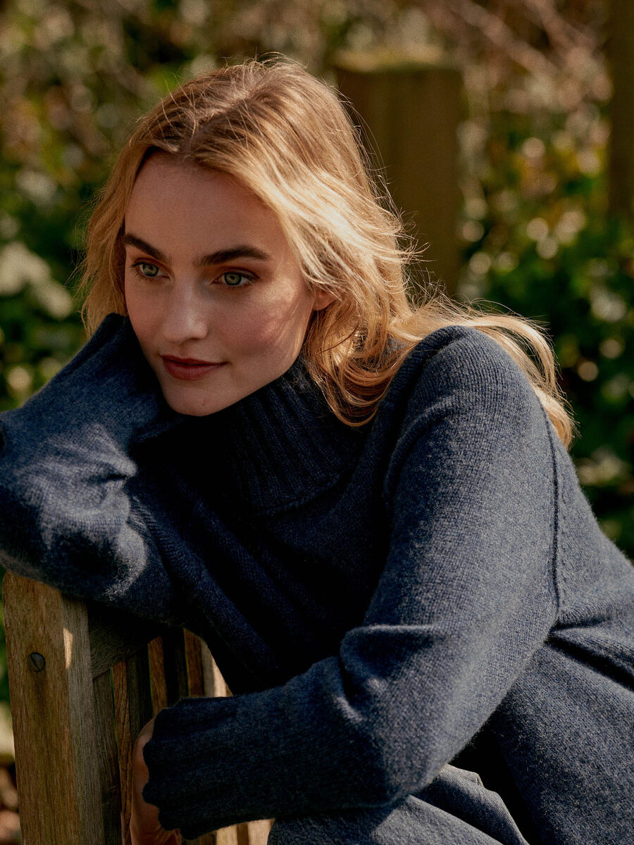 Chunky kasjmier trui met opstaande kraag image number 3