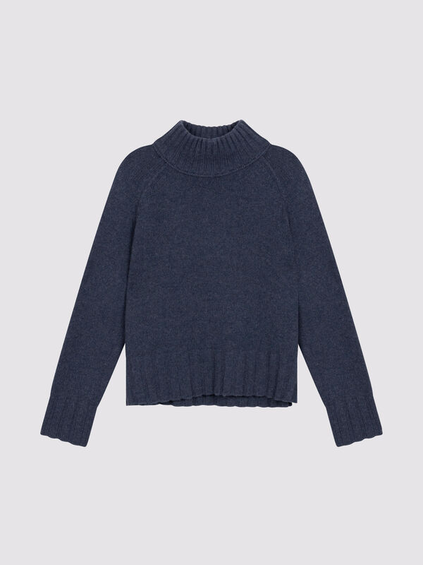 Grobstrickpullover aus Bio-Kaschmir mit Stehkragen image number 4