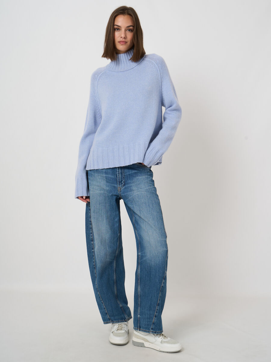 Grobstrick-Kaschmirpullover mit Stehkragen image number 2