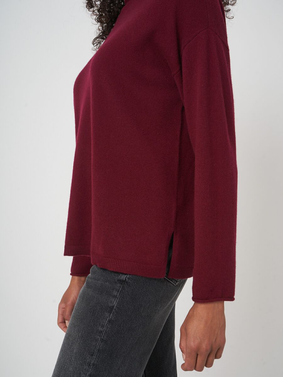 Organische kasjmier pullover met opstaande kraag image number 2