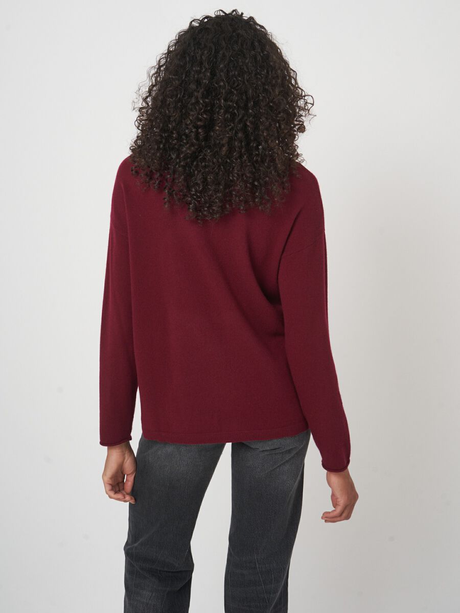 Organische kasjmier pullover met opstaande kraag image number 3