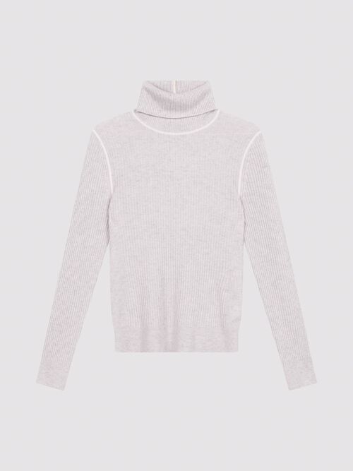 Organic cashmere rib-knit turtleneck sweater