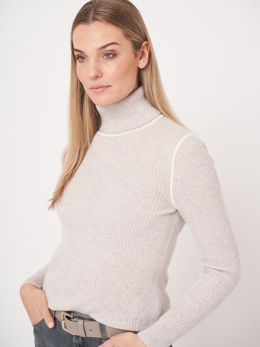 Ribgebreide coltrui van biologische cashmere image number 6