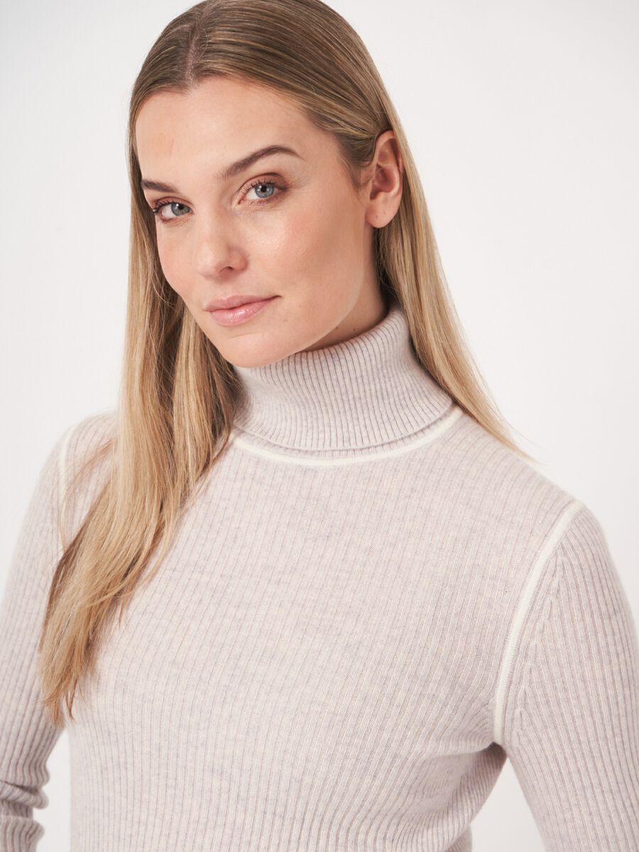Ribgebreide coltrui van biologische cashmere image number 8