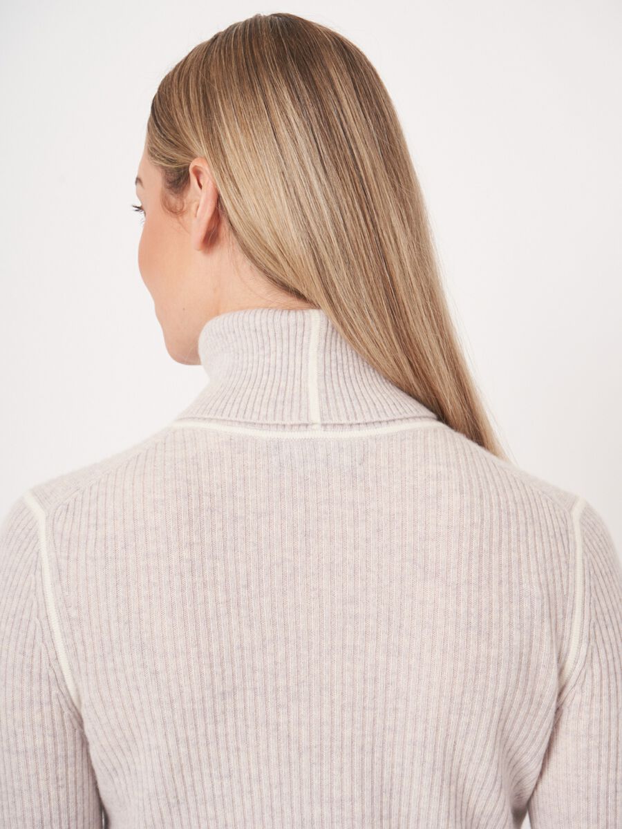 Ribgebreide coltrui van biologische cashmere image number 9
