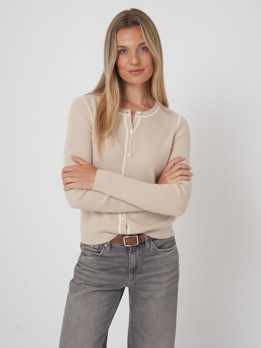 Biologisch kasjmier ribgebreid vest image number 2