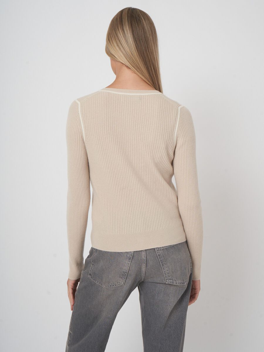 Biologisch kasjmier ribgebreid vest image number 3