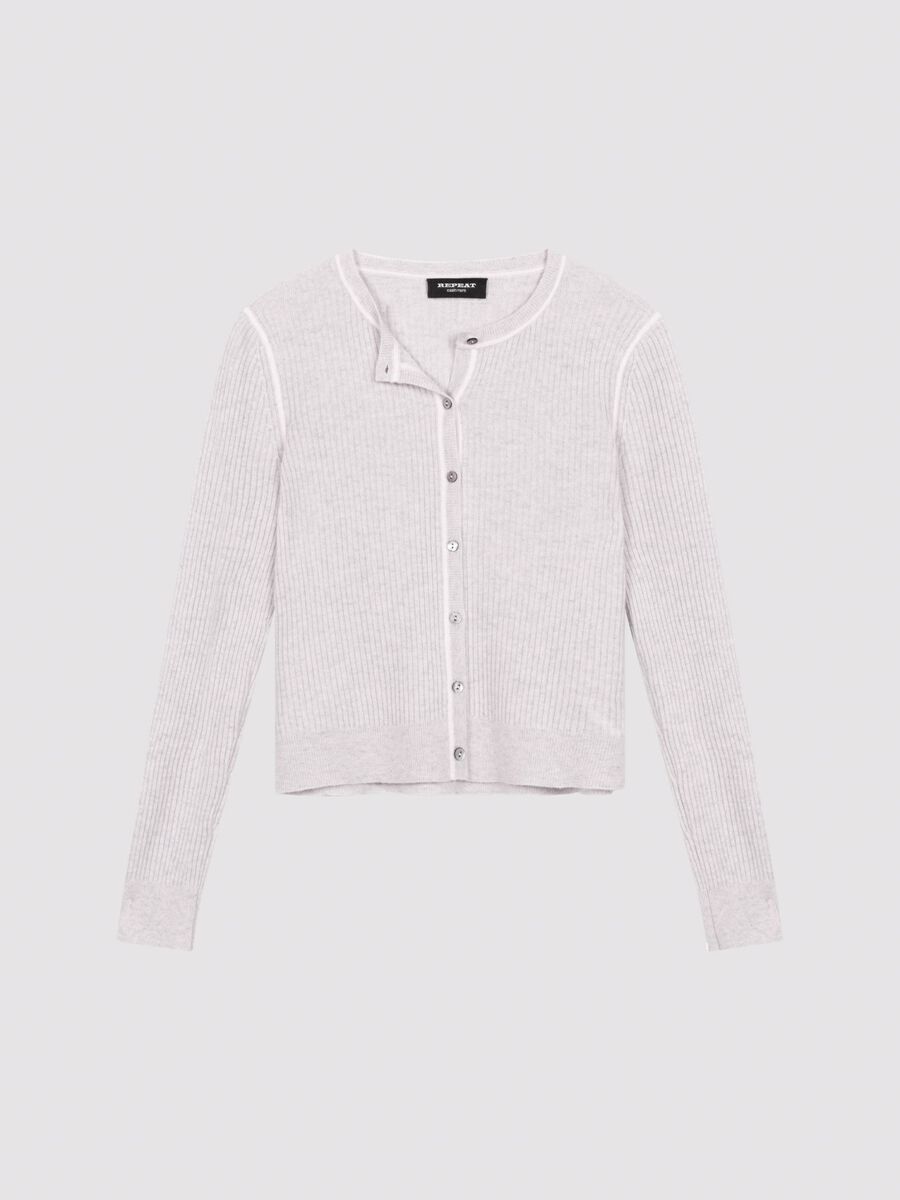 Biologisch kasjmier ribgebreid vest image number 0