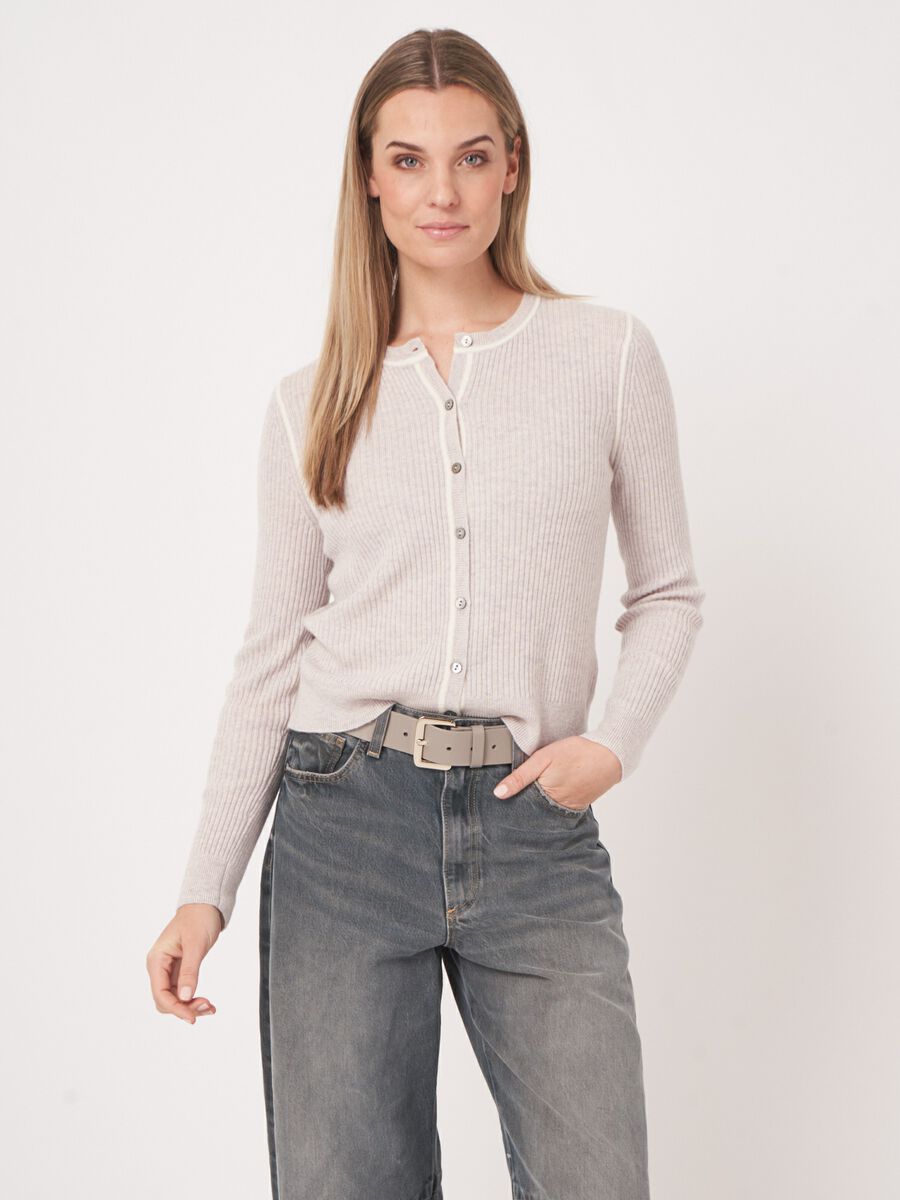 Biologisch kasjmier ribgebreid vest image number 2