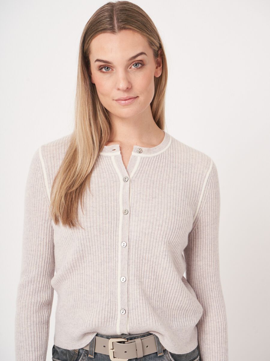 Biologisch kasjmier ribgebreid vest image number 3