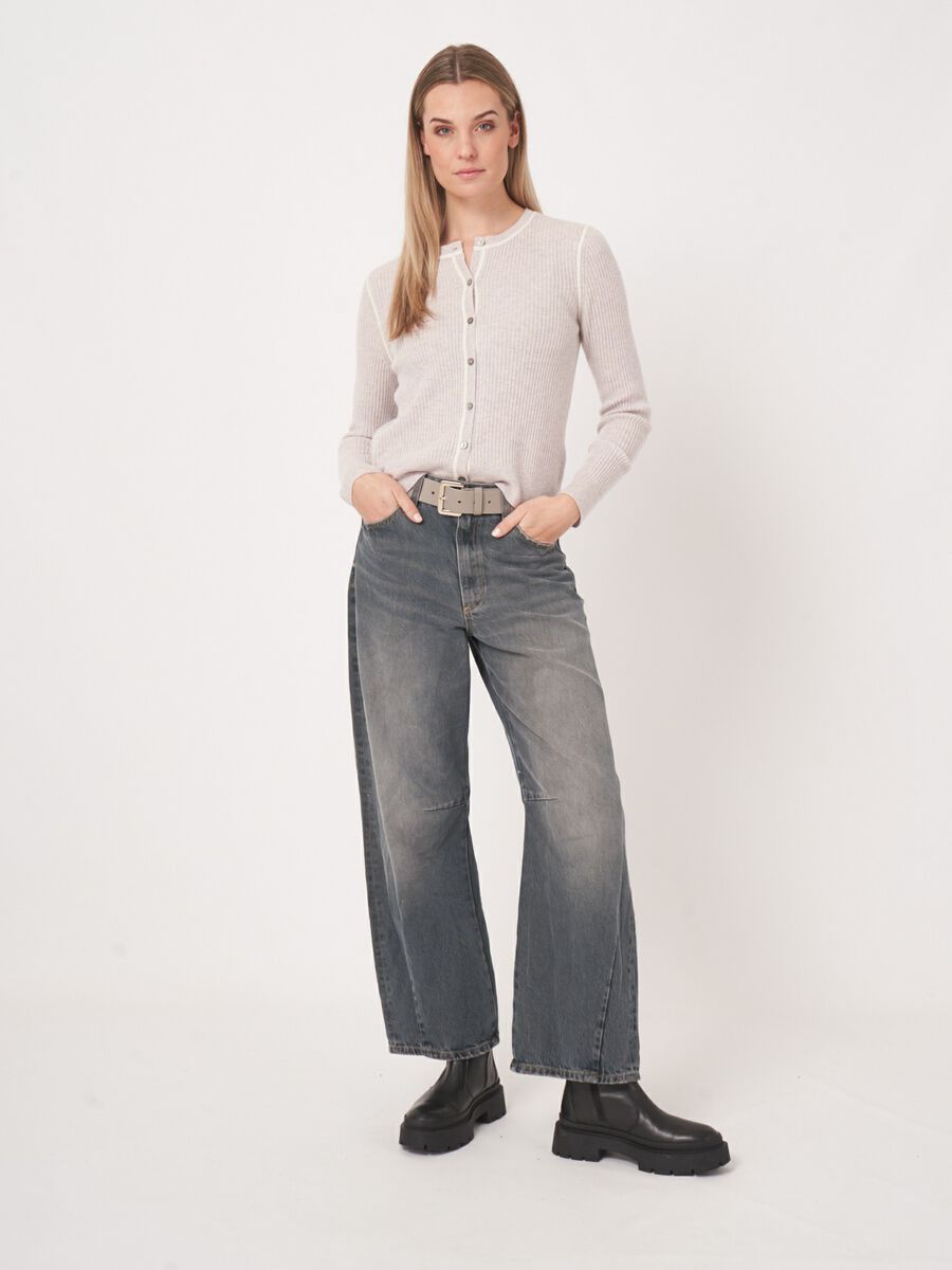 Biologisch kasjmier ribgebreid vest image number 4