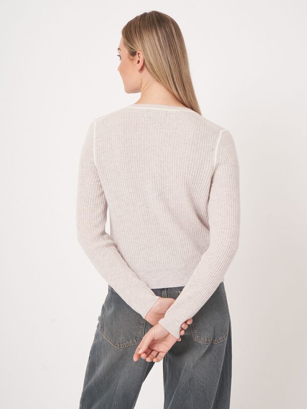 Bio-Kaschmir-Cardigan mit Rippenstruktur image number 5