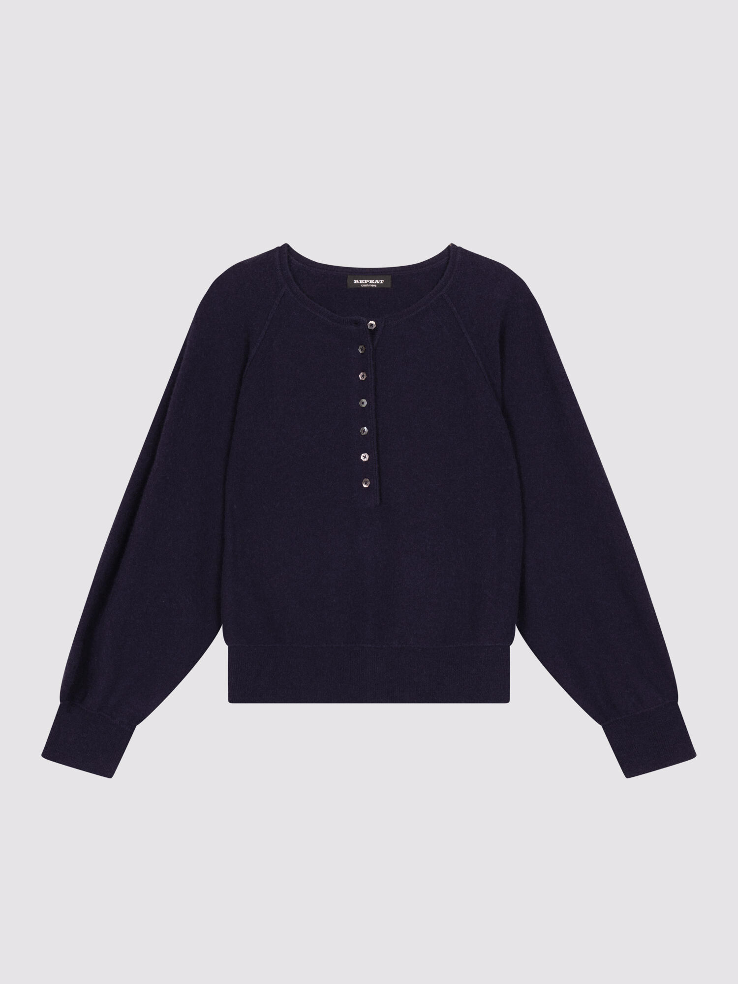 Lichtgewicht boiled cashmere henley trui