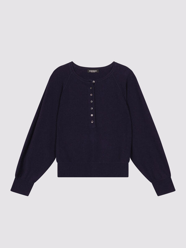 Pull henley en cachemire lavé image number 2