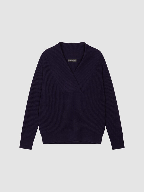 Kaschmirpullover Mit Zopfmuster Und Stehkragen image number 1