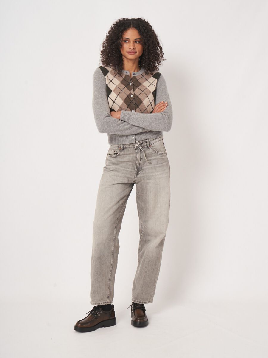 Argyle kasjmier vest in meerkleurig design image number 4