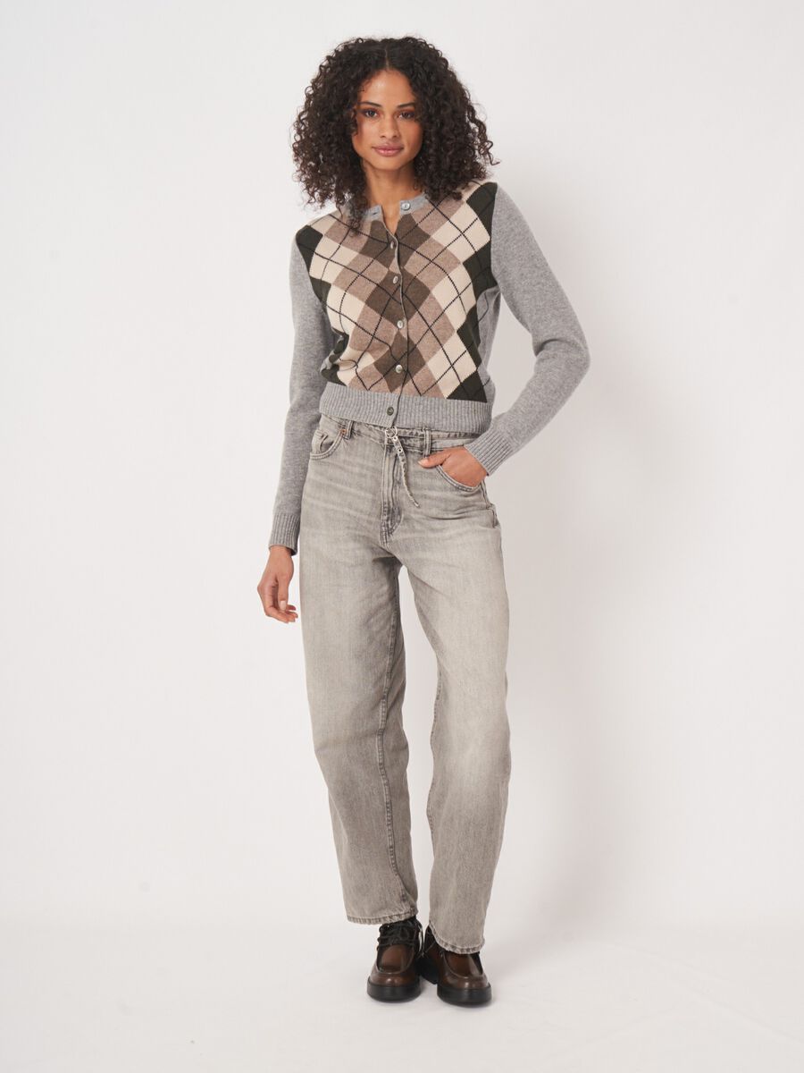 Argyle kasjmier vest in meerkleurig design image number 5