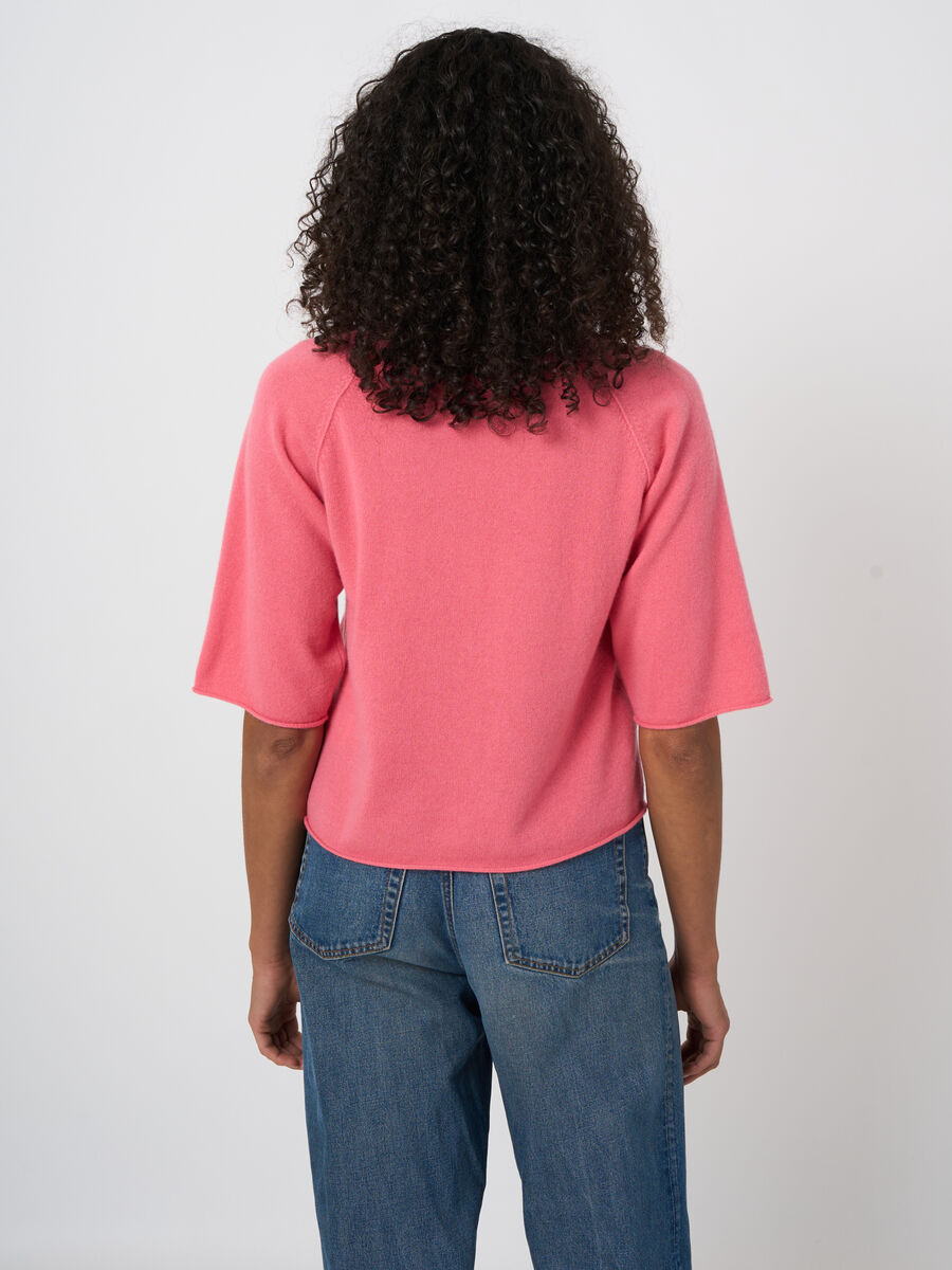 Organic cashmere short-sleeve sweater image number 4