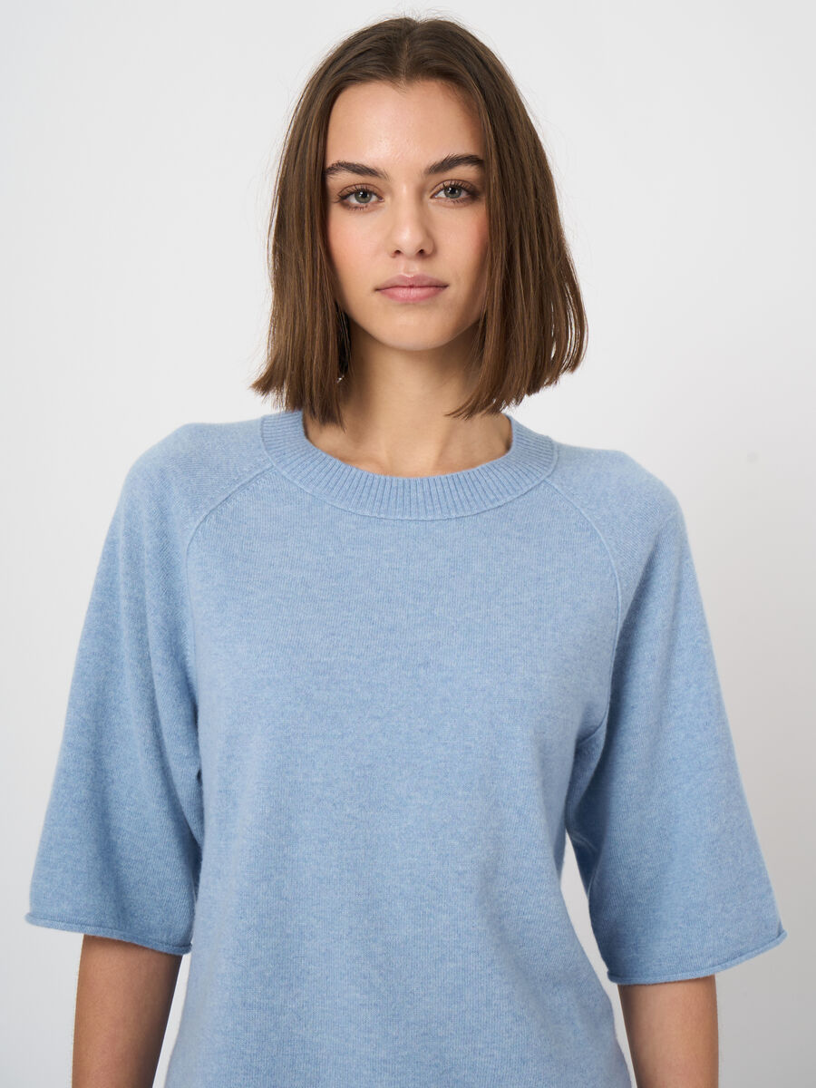 Organic cashmere short-sleeve sweater image number 1