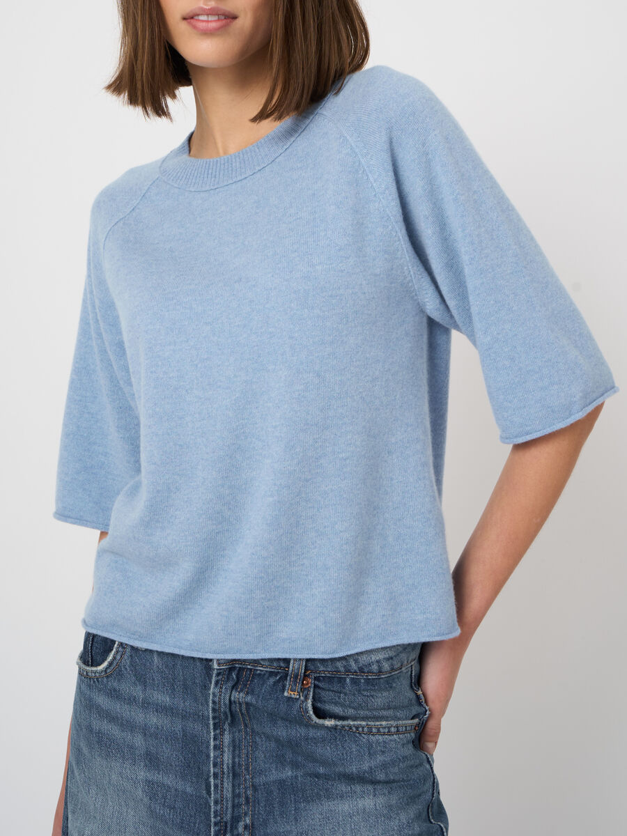 Organic cashmere short-sleeve sweater image number 2