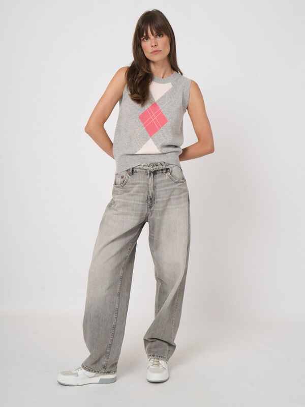 Kurzer Kaschmir-Pullunder mit Argyle-Muster image number 5