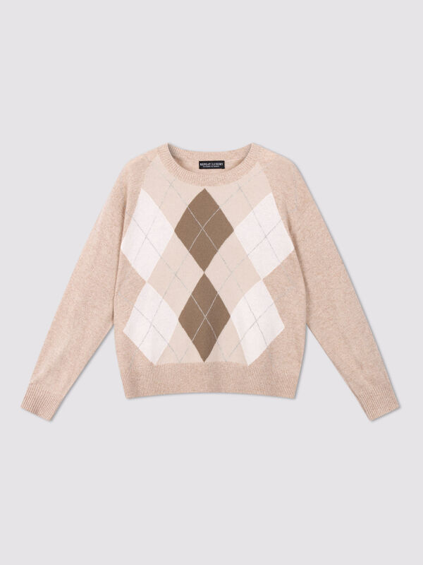Timeless argyle cashmere sweater image number 0