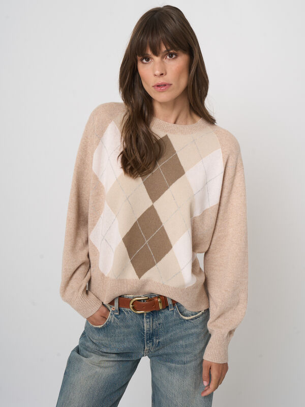 Timeless argyle cashmere sweater image number 1