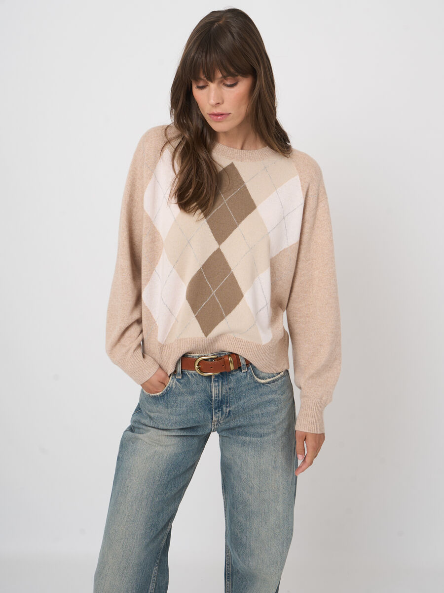 Zeitloser Bio-Kaschmirpullover im Argyle-Design image number 4