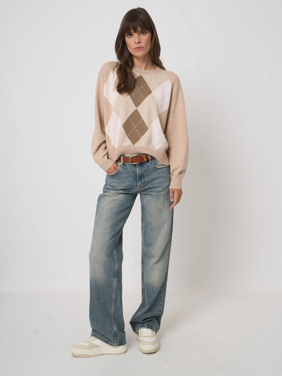 Zeitloser Bio-Kaschmirpullover im Argyle-Design image number 5