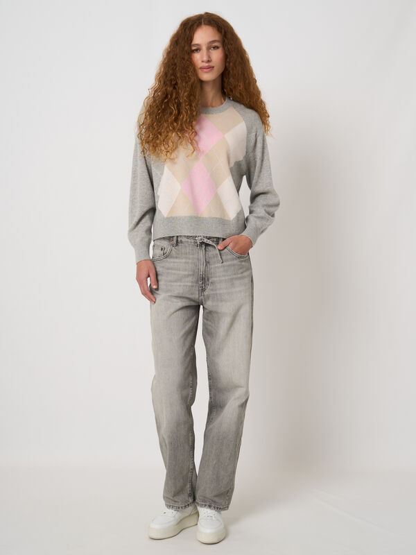 Zeitloser Bio-Kaschmirpullover im Argyle-Design image number 1