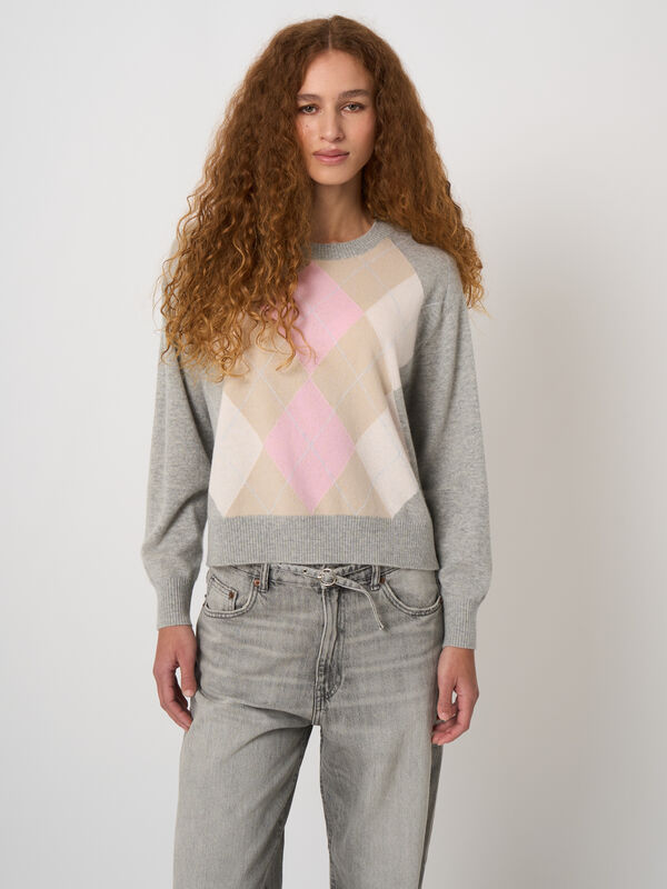 Zeitloser Bio-Kaschmirpullover im Argyle-Design image number 2