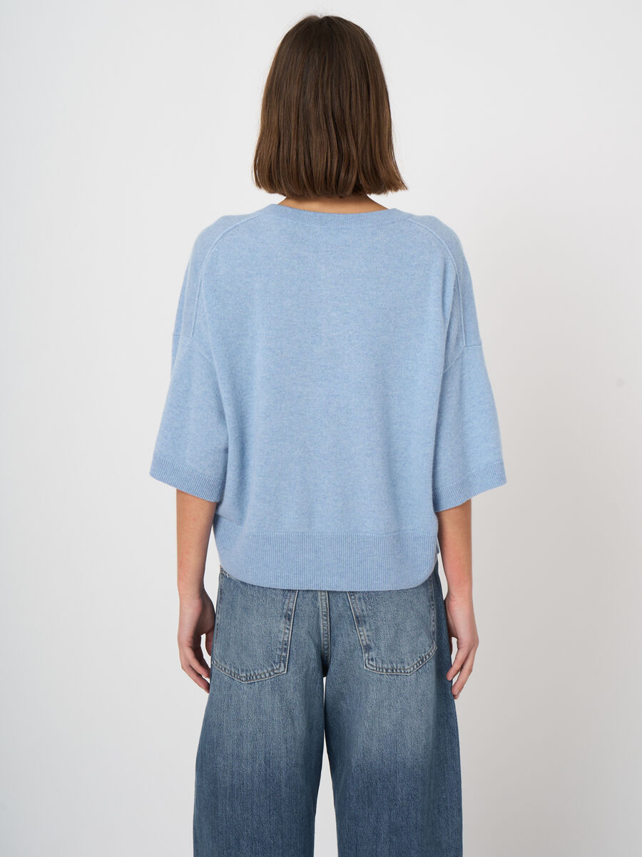 Classic cashmere button-neck sweater image number 4