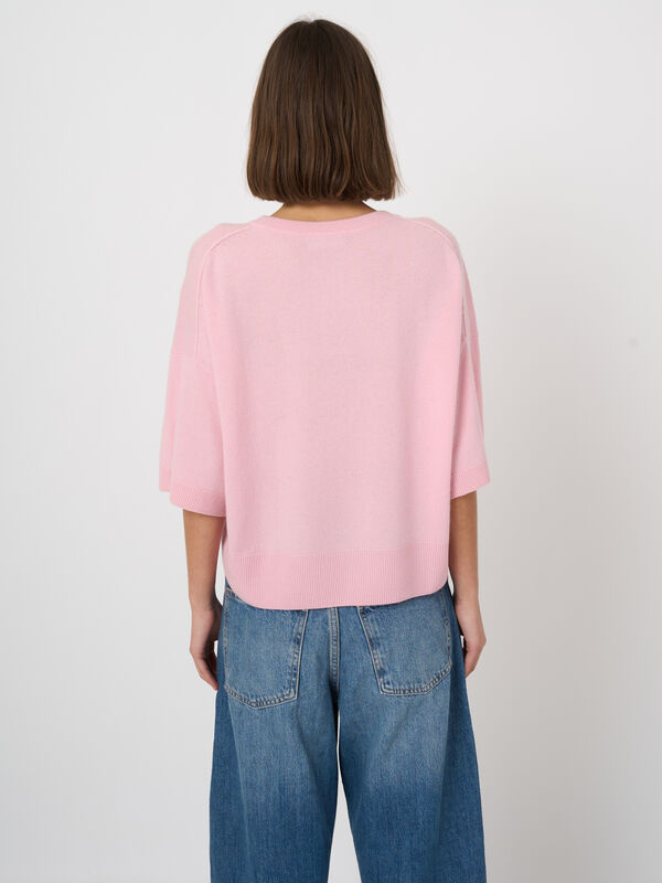 Classic cashmere button-neck sweater image number 5