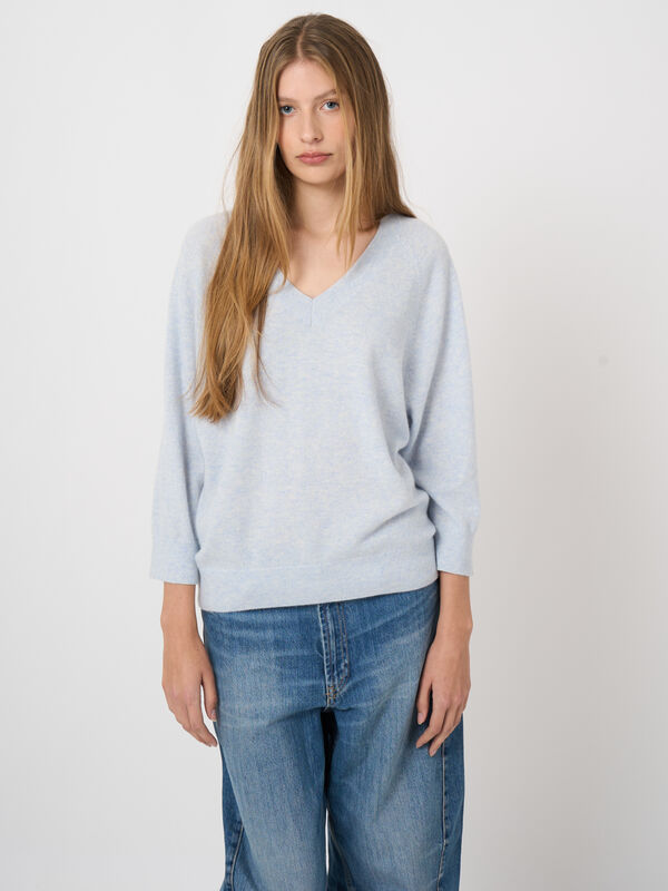 Bio-Kaschmirpullover mit V-Ausschnitt image number 3