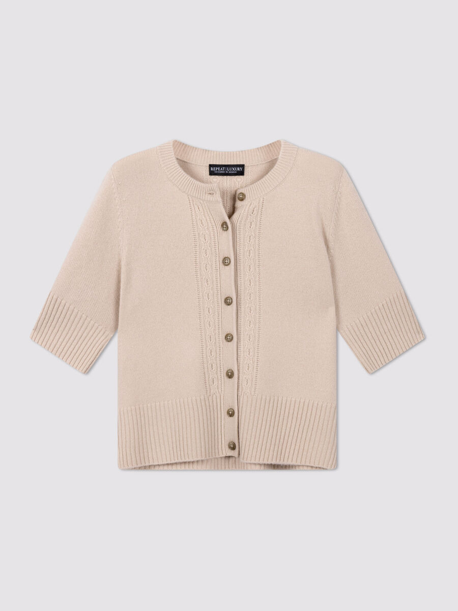 Cropped organic cashmere cardigan image number 4