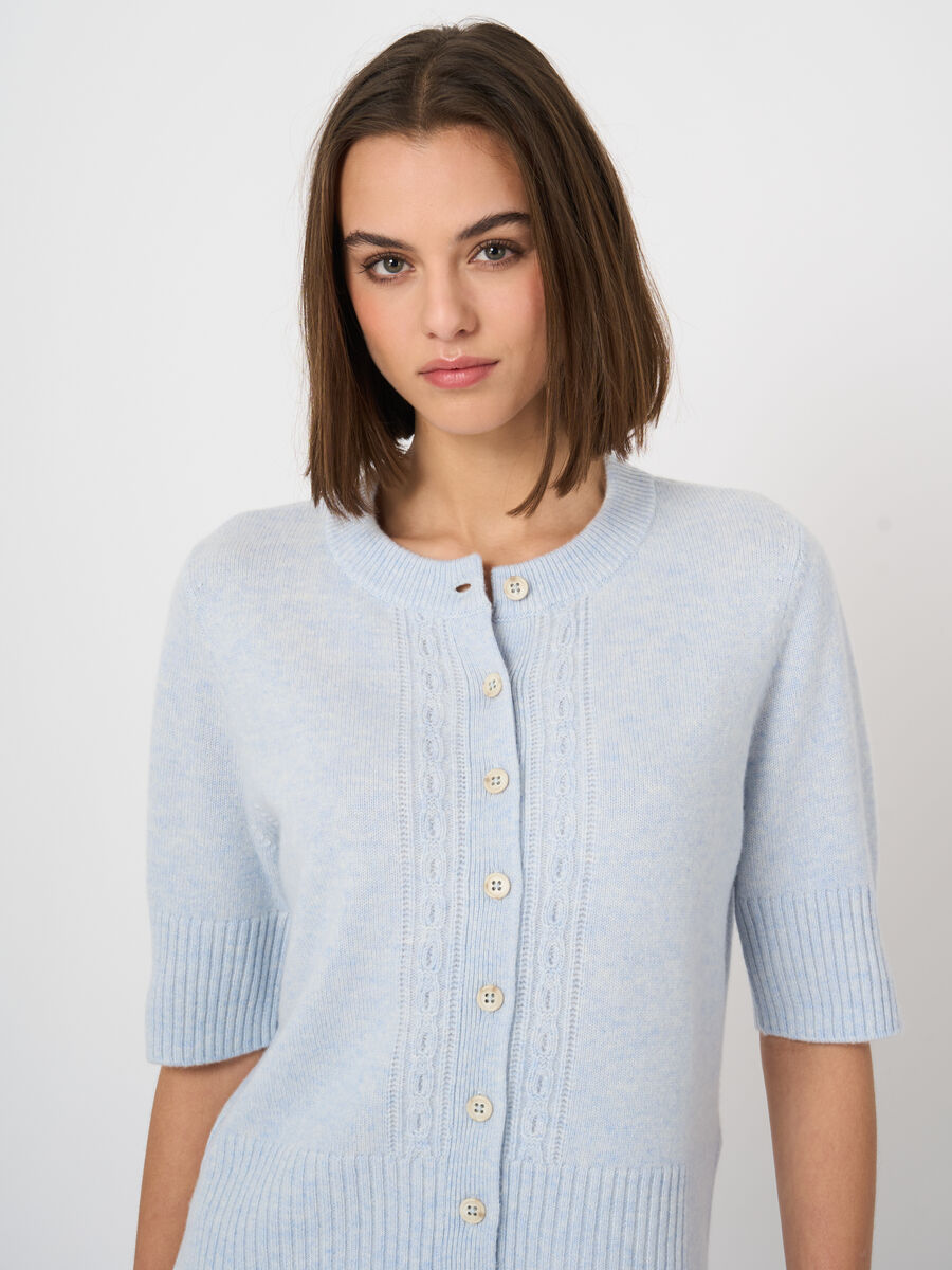 Cropped organic cashmere cardigan image number 2