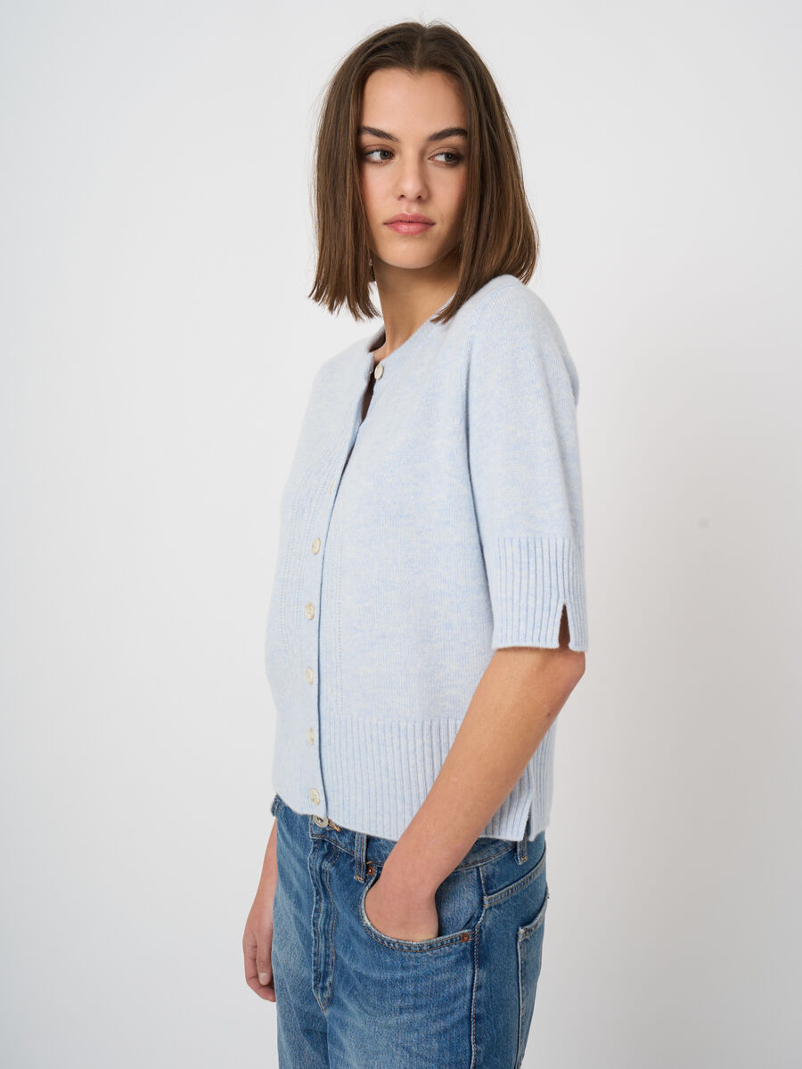 Cropped organic cashmere cardigan image number 4