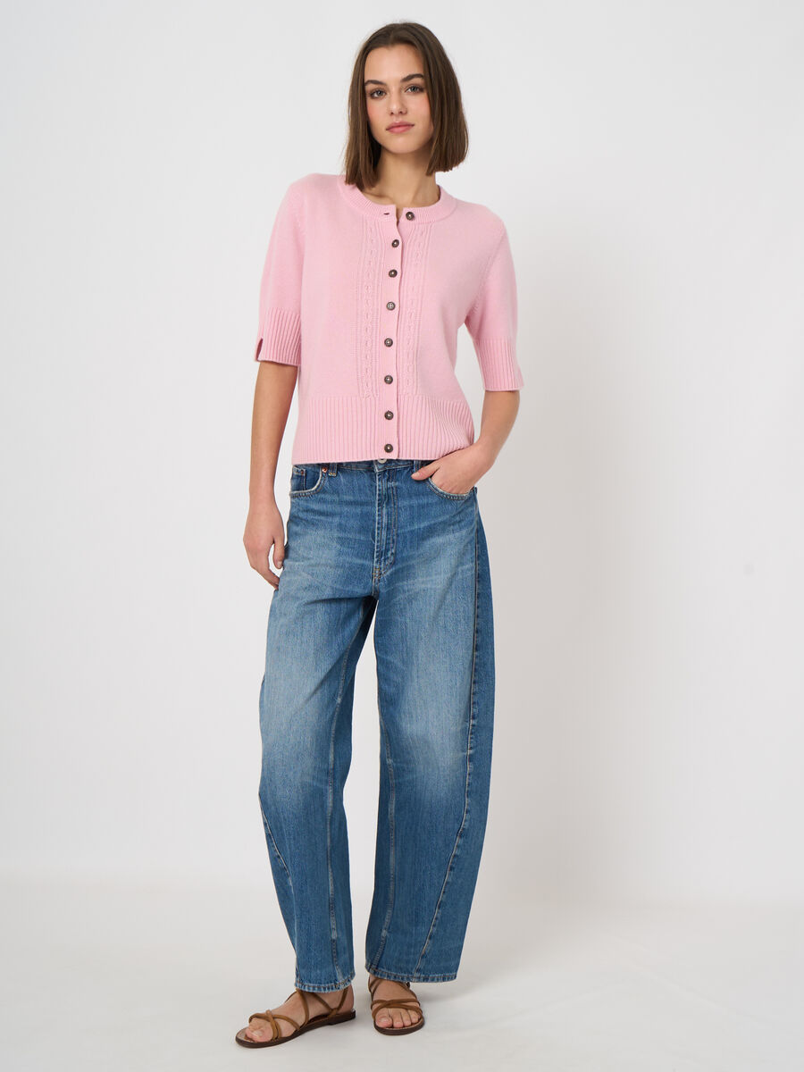 Cropped organic cashmere cardigan image number 6