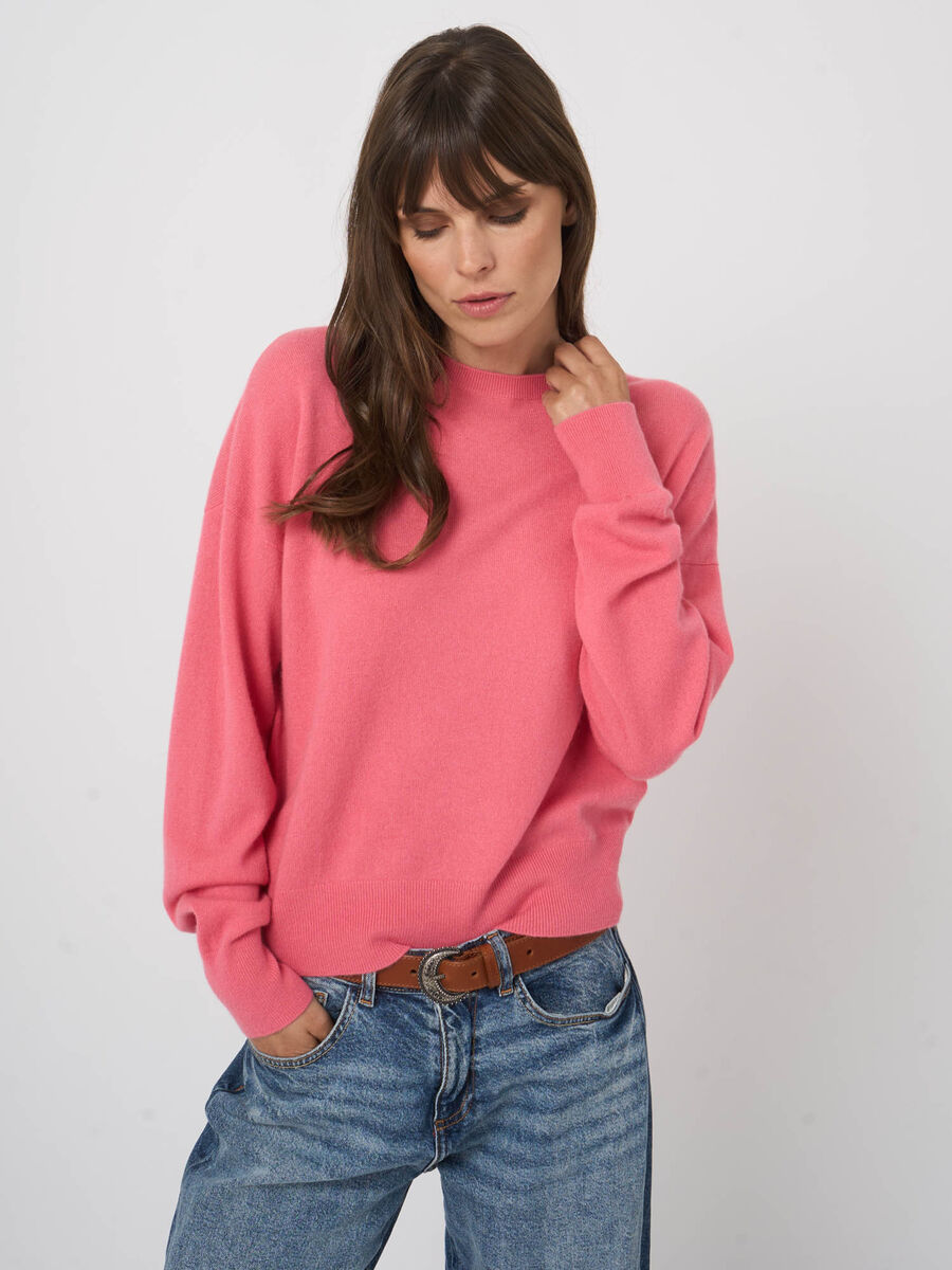 Luftiger Oversize-Kaschmirpullover mit Rundhals image number 1