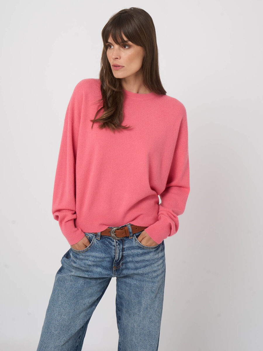 Luftiger Oversize-Kaschmirpullover mit Rundhals image number 2