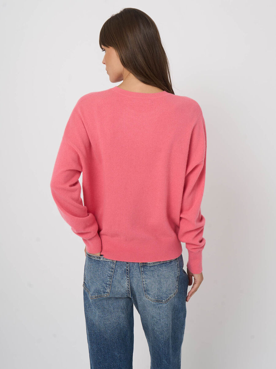Luftiger Oversize-Kaschmirpullover mit Rundhals image number 3