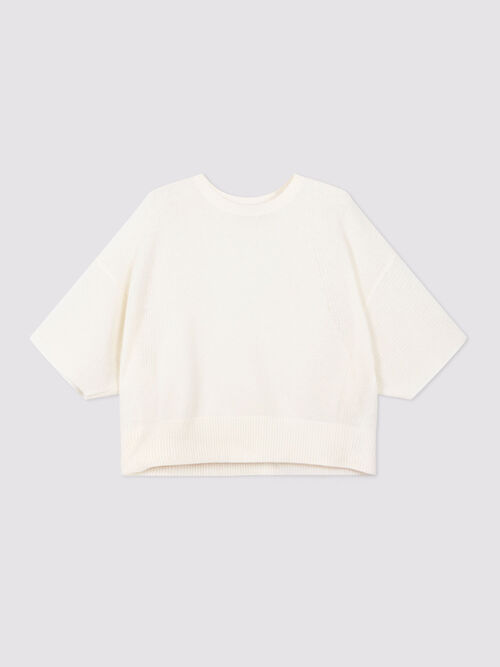 Pull en cachemire bio oversize, manches 3/4