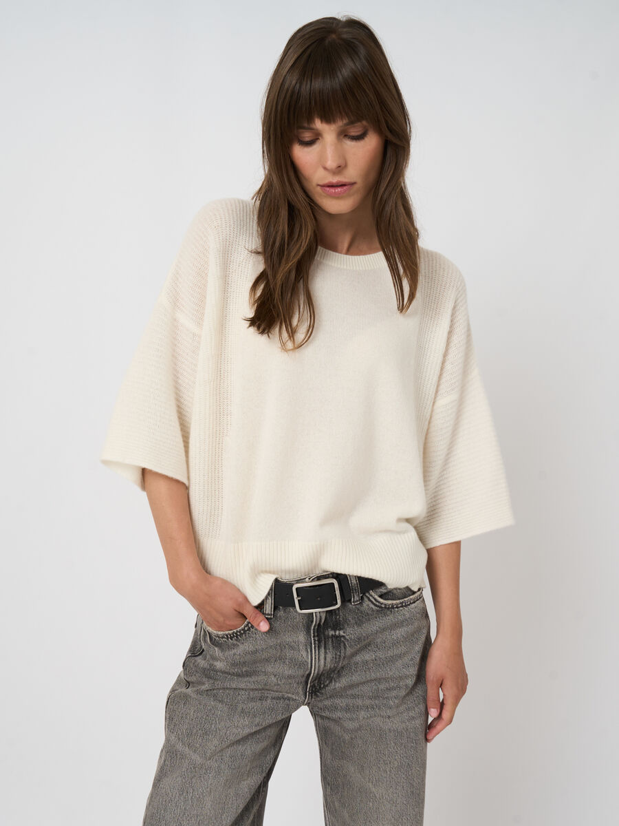 Pull en cachemire bio oversize, manches 3/4 image number 2