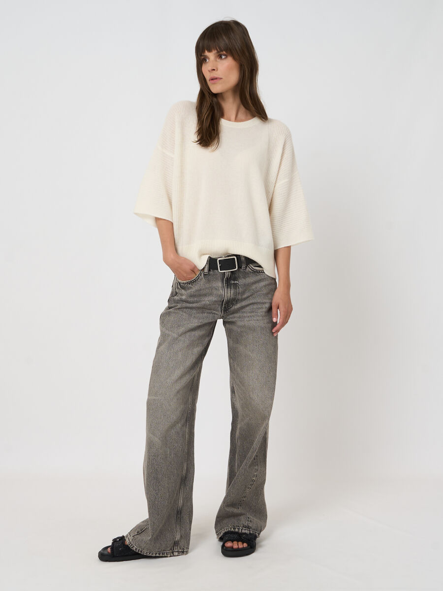 Pull en cachemire bio oversize, manches 3/4 image number 6