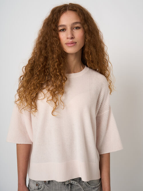 Pull en cachemire bio oversize, manches 3/4