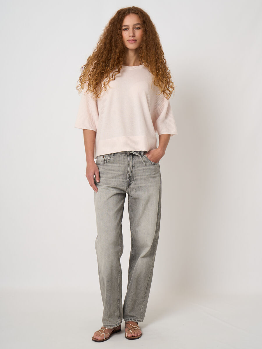 Pull en cachemire bio oversize, manches 3/4 image number 4