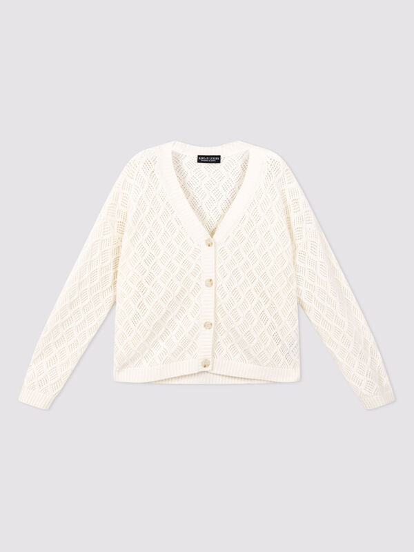 Strukturierte Strickjacke aus Bio-Kaschmir image number 5